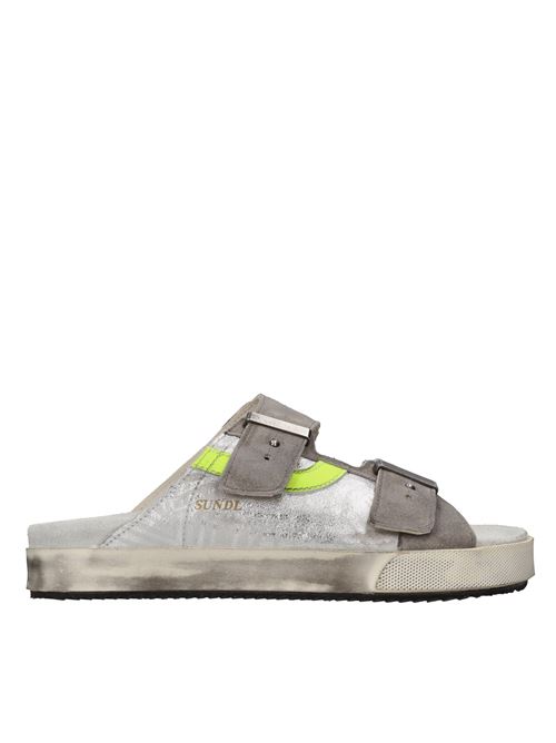 Leather and suede mules HIDNANDER | SUNDL HD1WH300 362ARGENTO-GIALLO